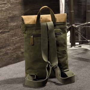 KP3  VINTAGE TAR III™ Rucksack Canvas mit Leder Damen / Herren  - dunkelgrau 17"